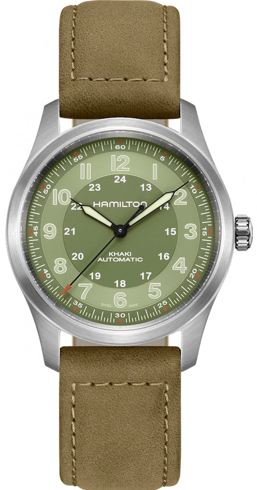 ハミルトン HAMILTON 腕時計 メンズ H70205860 カーキ フィールド チタニウム オート 38mm KHAKI FIELD TITANIUM AUTO 38mm 自動巻き（H-10/手巻き） グリーンxライトブラウン アナログ表示