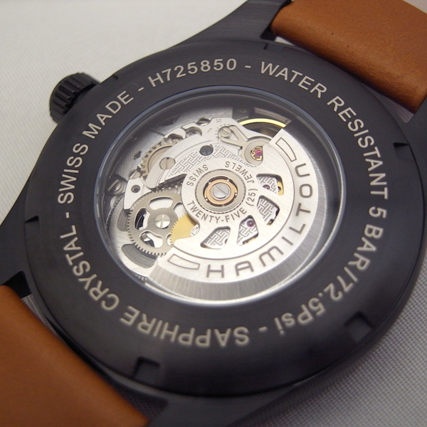 HAMILTON ハミルトン カーキ フィールド オートスケルトン 自動巻き 腕時計 ウォッチ ブラック/ブラウン H725850