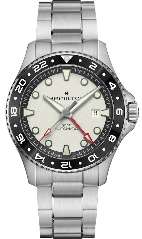 ハミルトン　カーキネイビースキューバオートGMT　H82555150